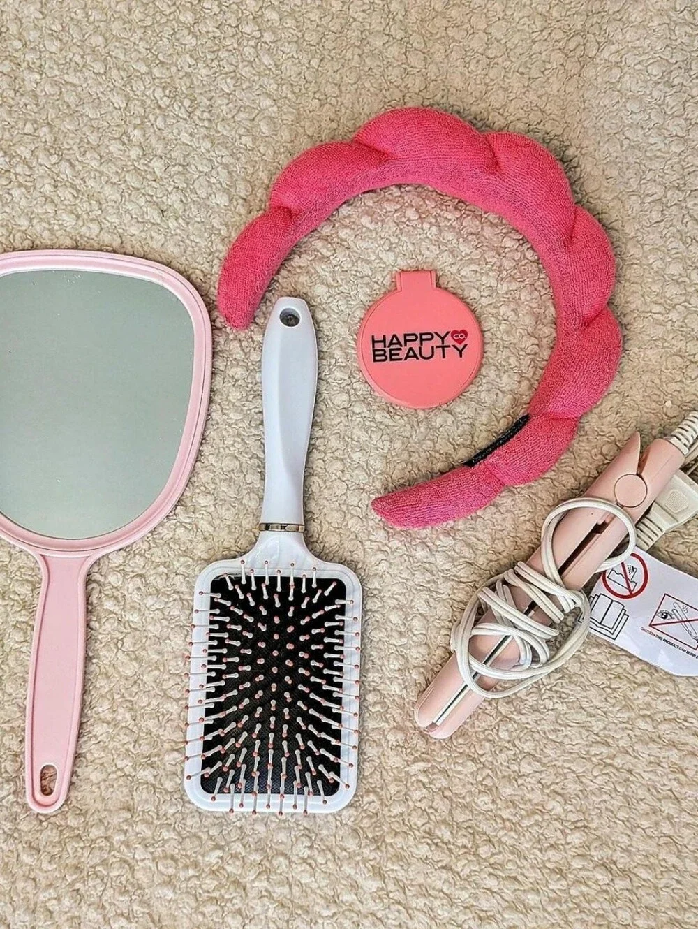 Large Hair & Beauty Accessories Bundle With Mini Straightener & Many Scrunchies